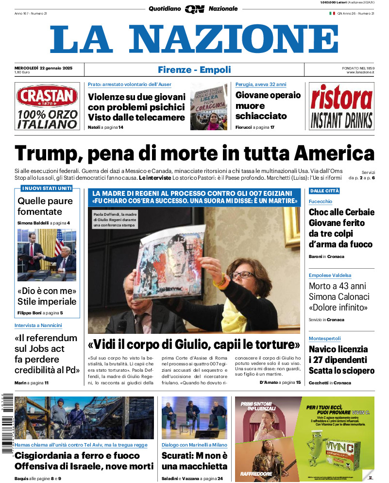 Prima-pagina-la nazione-edizione-di-oggi-20250122